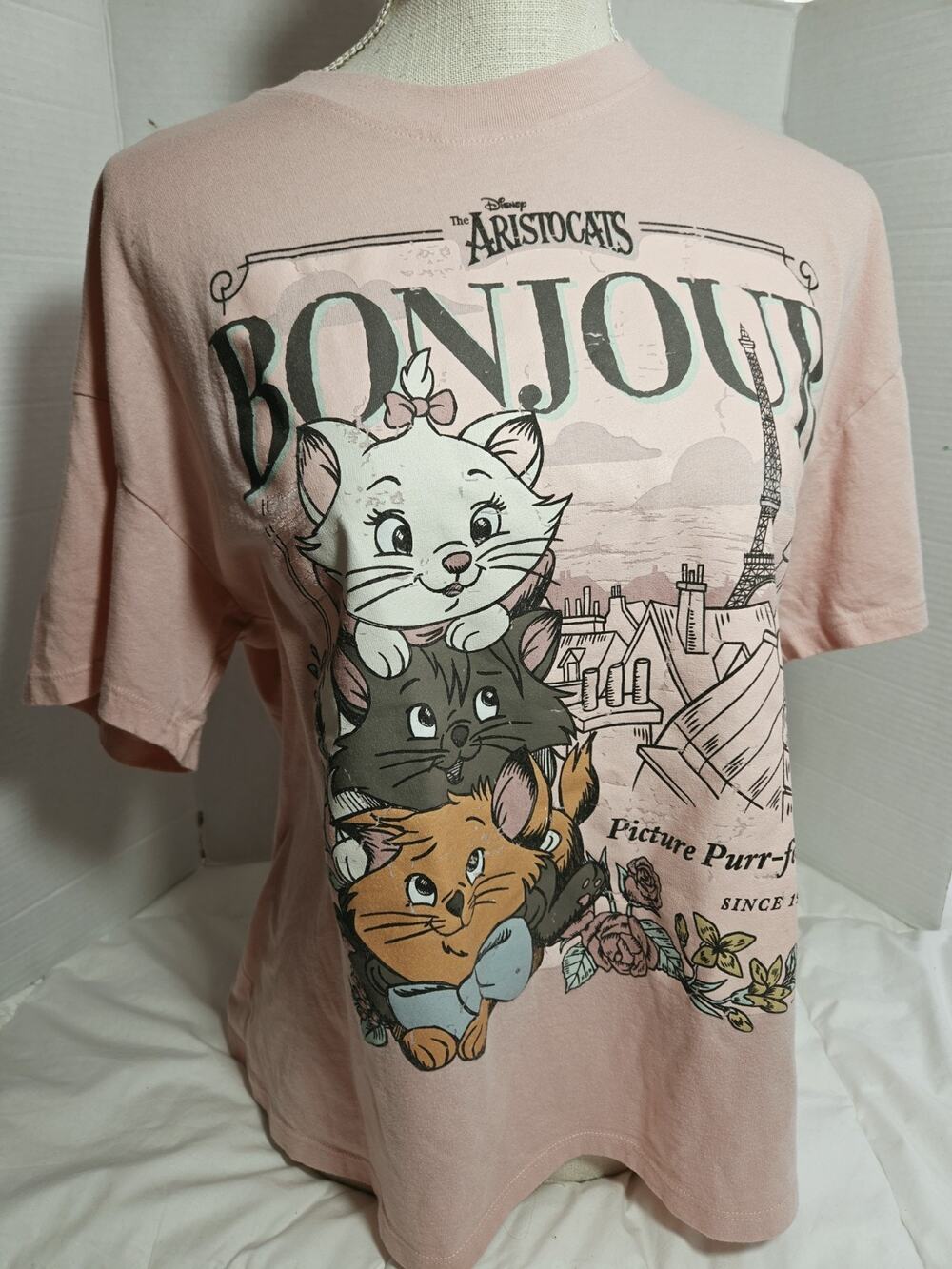 Disney Shirt Womens XL Pink The Aristocats Marie Cats Graphic Cartoon 90's Movie
